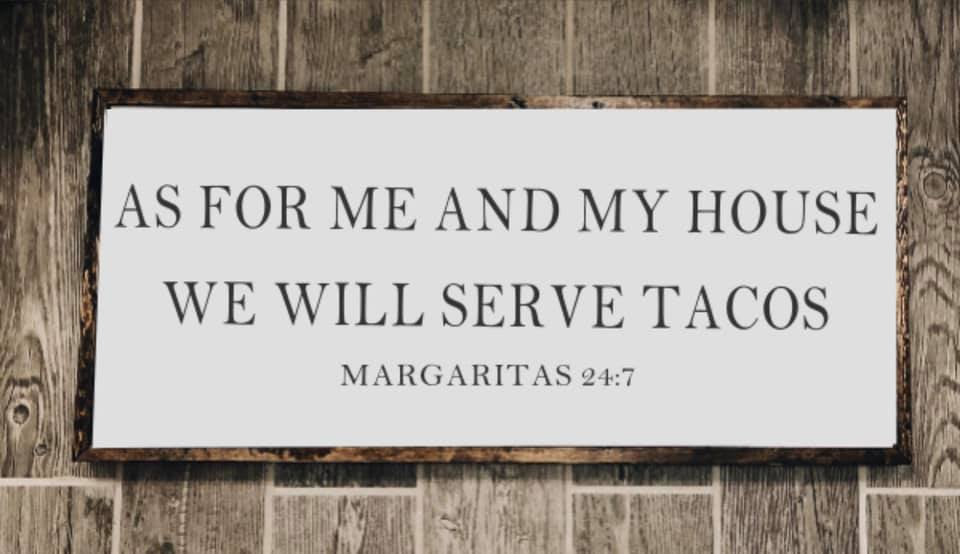 Funny Kitchen Farmhouse Style Wall Decor, Tacos and Margaritas Wooden Sign, Wooden Framed Wall Art, Country Rustic Home Decor,Wood Sign