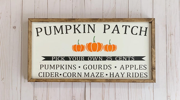 Pumpkin Patch Sign with Orange Pumpkins