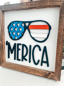 ‘Merica Glasses - 4th of July Sign